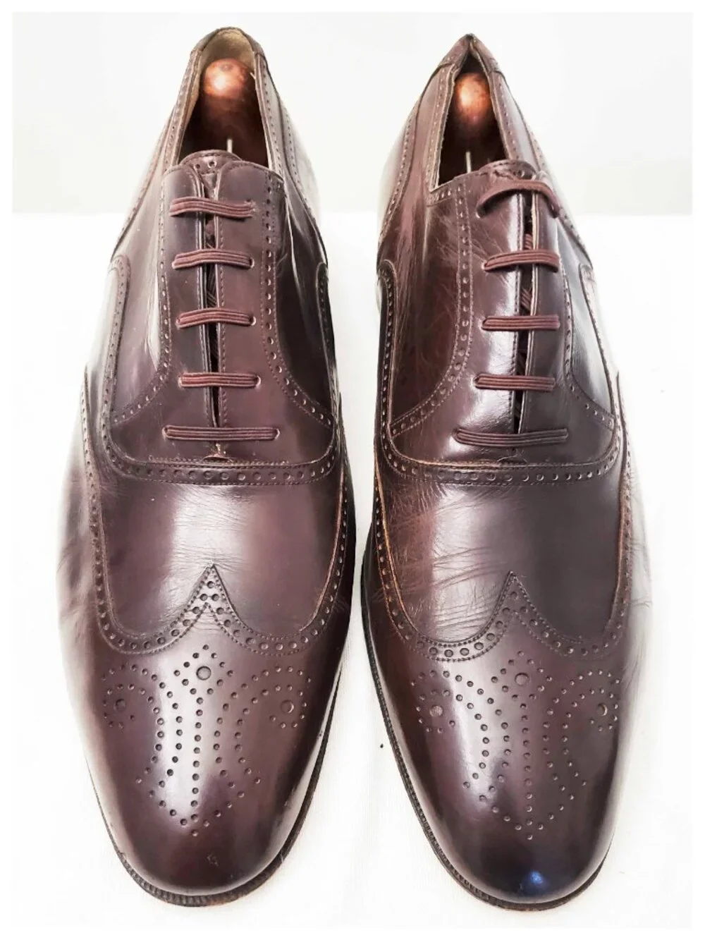 Artioli Vittorio Ricci Men's Brown Leather Wingtip Shoes HANDMADE Italy 10.5